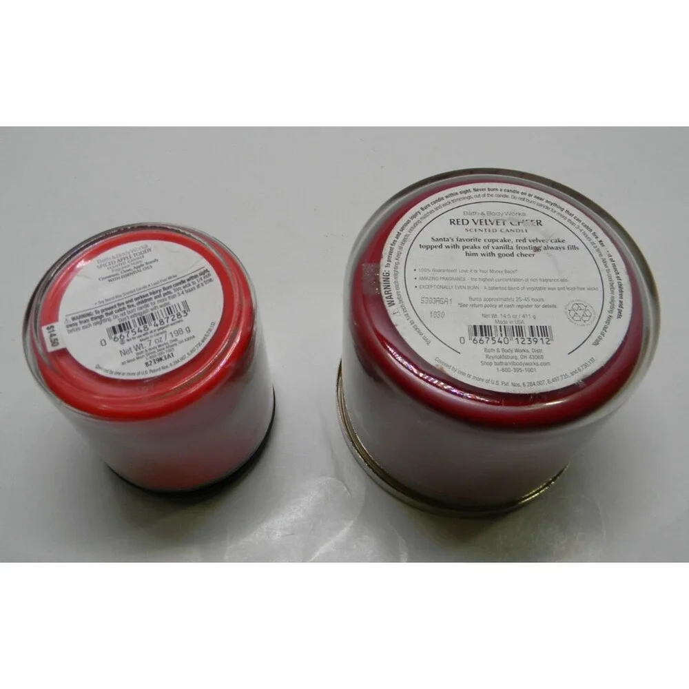 Bath & Body Works Candle Red Velvet Cheer Spiced Apple Toddy UNUSED - Picture 4 of 4